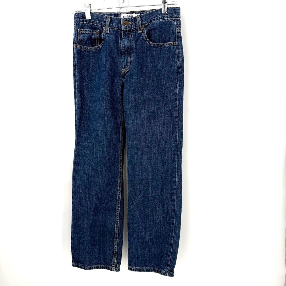 Urban Pipeline Boys Jeans Size 14 Regular Straight Leg Dark Wash 100% Cotton